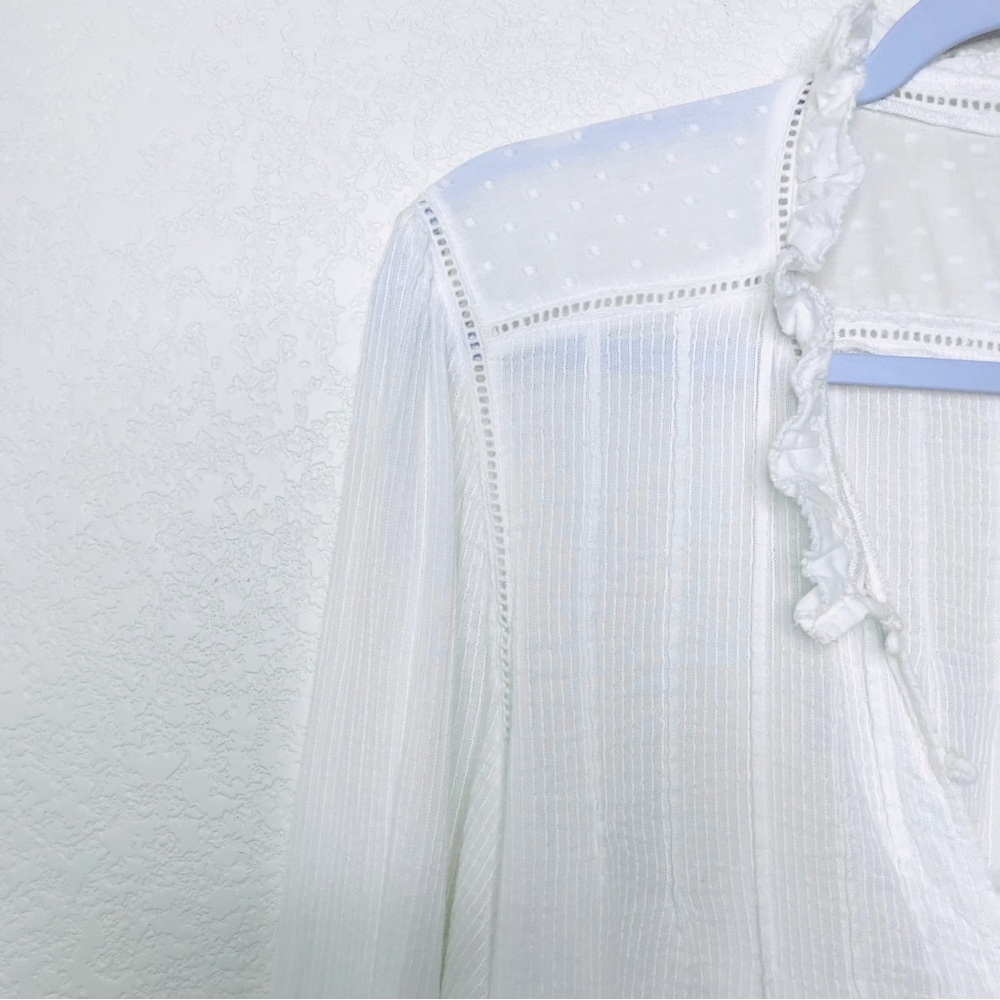 FAHERTY Willa Organic Cotton Blouse White - Picture 9 of 15